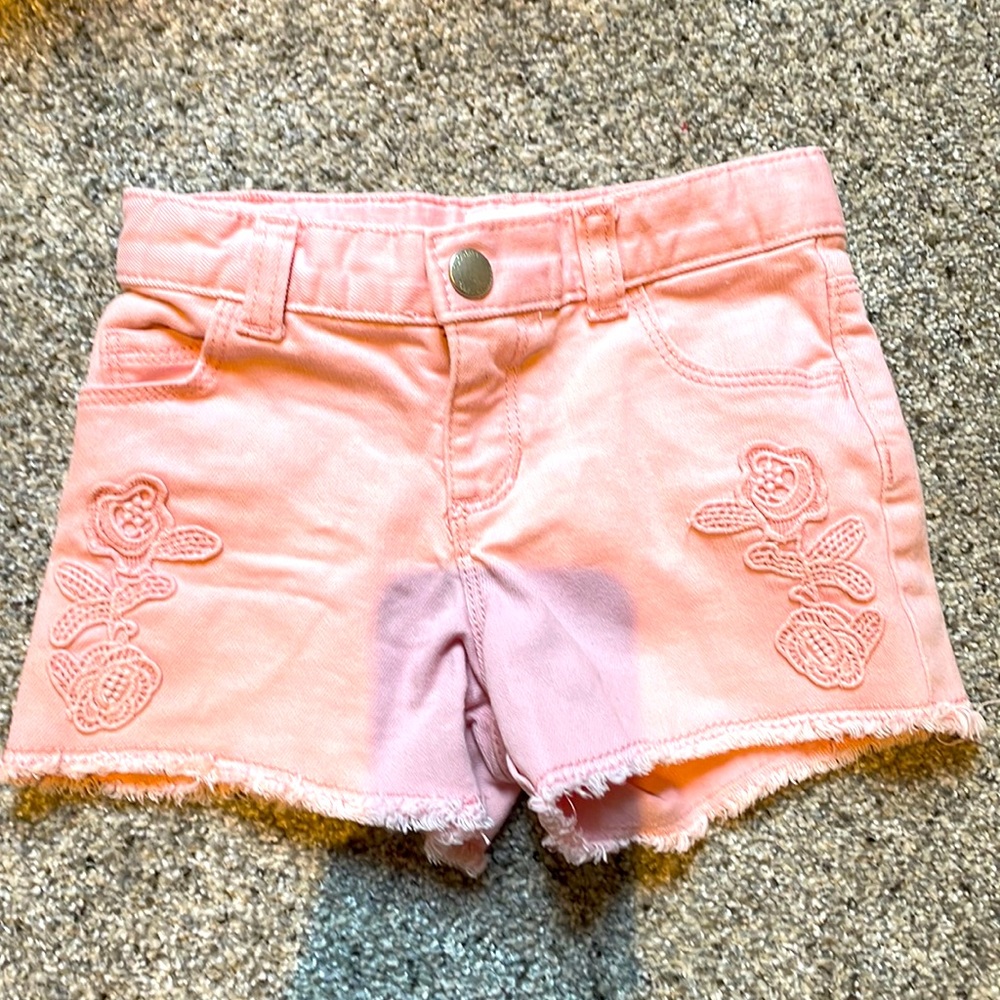 Pink denim shorts